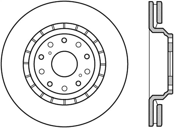 Stoptech - StopTech Sport Cross Drilled Brake Rotor Rear Left 128.44149L