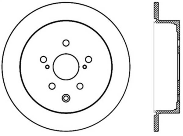 Stoptech - StopTech 14-16 Toyota Highlander Sport Drilled Rear Driver Side Brake Rotor - 128.44166L