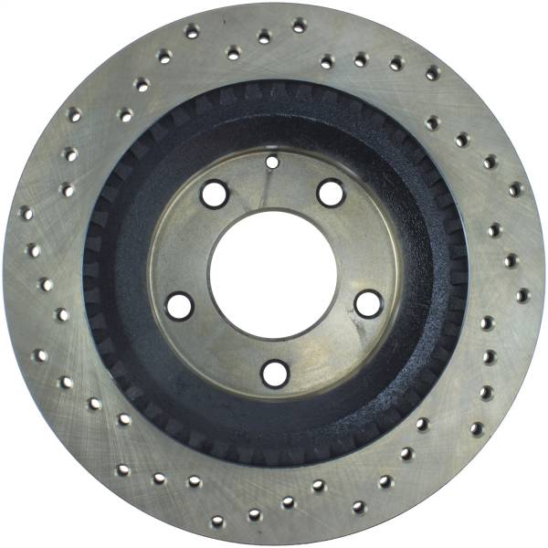 StopTech - StopTech Sport Cross Drilled Brake Rotor; Rear Left