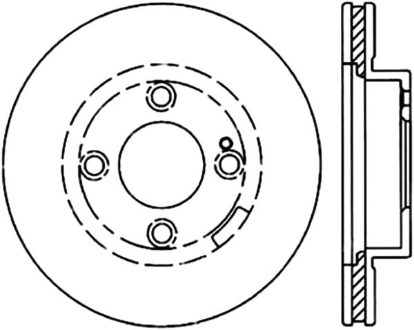 Stoptech - StopTech Sport Cross Drilled Brake Rotor Front Right 128.45058R