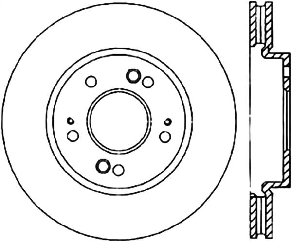 Stoptech - StopTech Sport Cross Drilled Brake Rotor Front Left 128.46066L