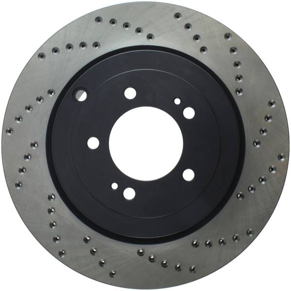 Stoptech - StopTech 08 Mitsubishi Evo AWD Drilled Left Rear Rotor - 128.46075L