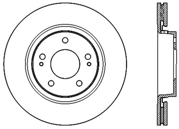 Stoptech - StopTech Sport Cross Drilled Brake Rotor Front Left 128.46078L