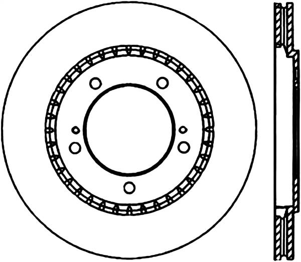 Stoptech - StopTech Sport Cross Drilled Brake Rotor Front Left 128.48008L