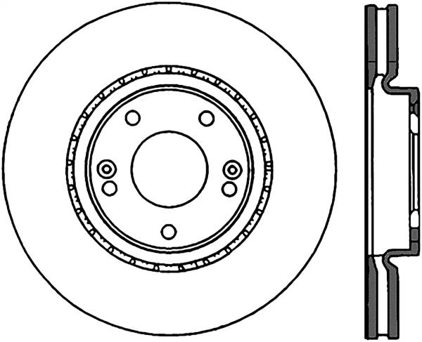 Stoptech - StopTech Sport Cross Drilled Brake Rotor Front Left 128.51018L