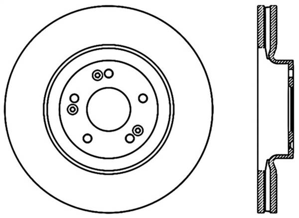 Stoptech - StopTech Sport Cross Drilled Brake Rotor Front Left 128.51032L