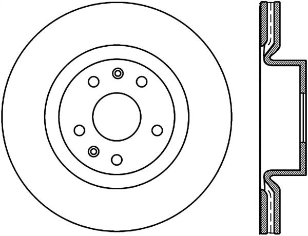 Stoptech - StopTech Sport Cross Drilled Brake Rotor Front Left 128.51038L