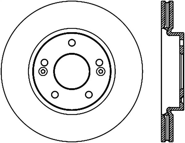 Stoptech - StopTech Sport Cross Drilled Brake Rotor Front Left 128.51044L