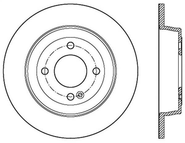 Stoptech - StopTech Sport Cross Drilled Brake Rotor Rear Right 128.51047R