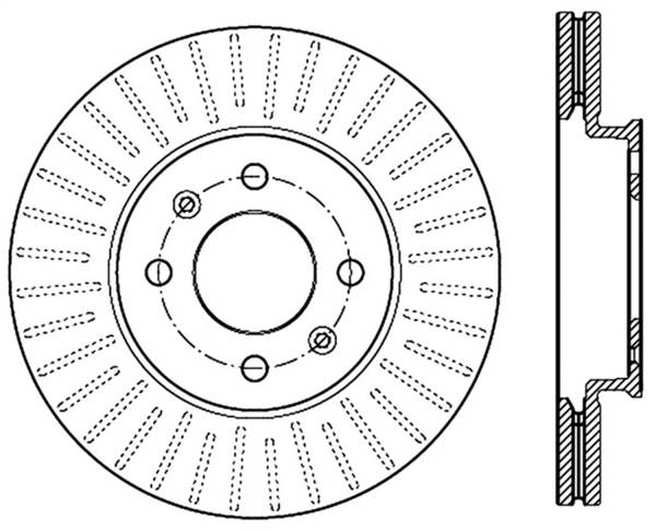 Stoptech - StopTech Sport Cross Drilled Brake Rotor Front Left 128.51048L