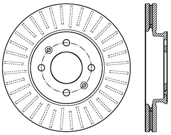 Stoptech - StopTech Sport Cross Drilled Brake Rotor Front Right 128.51048R