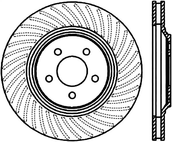 Stoptech - StopTech Sport Cross Drilled Brake Rotor Front Right 128.61045R