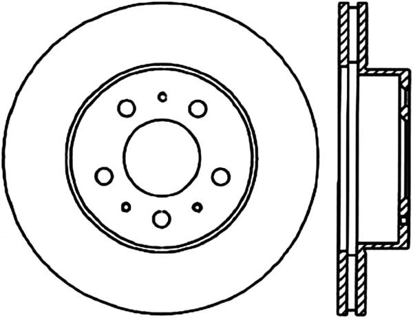 Stoptech - StopTech Sport Cross Drilled Brake Rotor Front Left 128.61047L