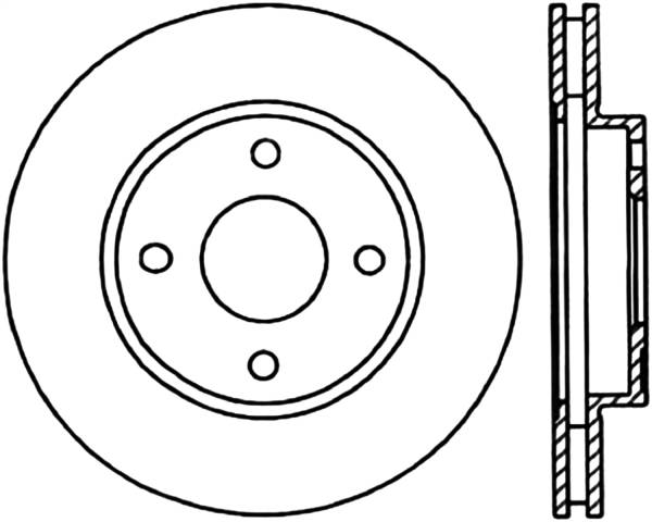 Stoptech - StopTech Sport Cross Drilled Brake Rotor Front Right 128.61048R