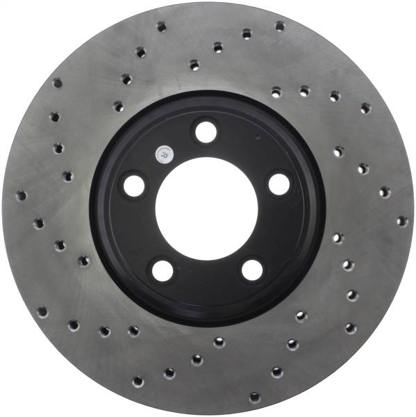 StopTech - StopTech Sport Cross Drilled Brake Rotor; Front Right