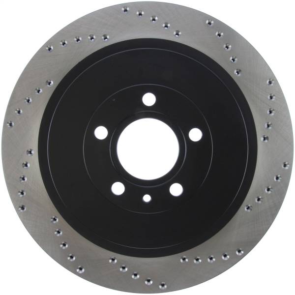 Stoptech - StopTech Premium High Carbon 13-14 Ford Mustang/Shelby GT500 Left Rear Disc Drilled Brake Rotor - 128.61105L