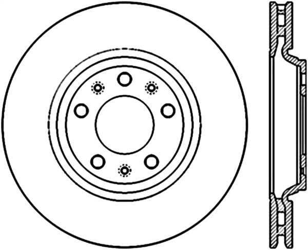 Stoptech - StopTech Sport Cross Drilled Brake Rotor Front Left 128.62093L