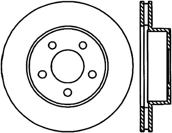 Stoptech - StopTech Sport Cross Drilled Brake Rotor Front Right 128.65054R