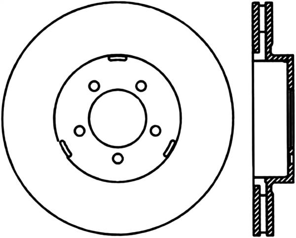 Stoptech - StopTech Sport Cross Drilled Brake Rotor Front Left 128.65093L