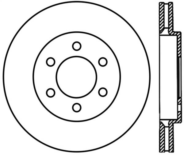 Stoptech - StopTech Sport Cross Drilled Brake Rotor Front Left 128.65097L