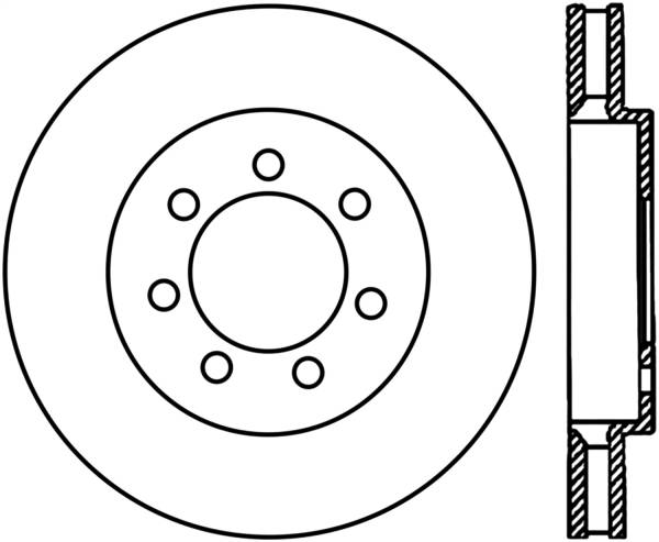 Stoptech - StopTech Sport Cross Drilled Brake Rotor Front Left 128.65101L