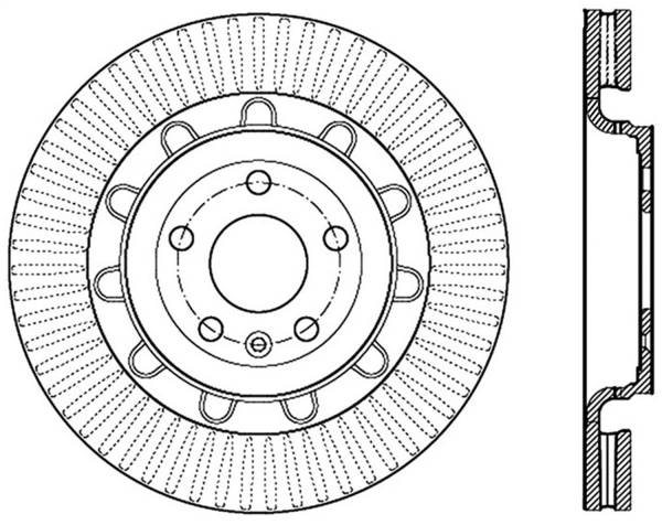 Stoptech - StopTech Sport Cross Drilled Brake Rotor Front Left 128.65136L