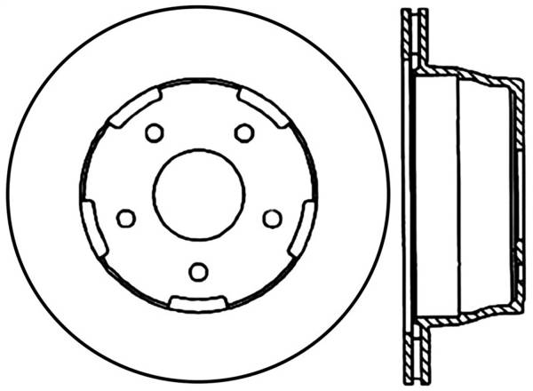 Stoptech - StopTech Sport Cross Drilled Brake Rotor Rear Right 128.66036R