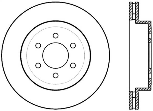 Stoptech - StopTech Sport Cross Drilled Brake Rotor Front Left 128.67057L