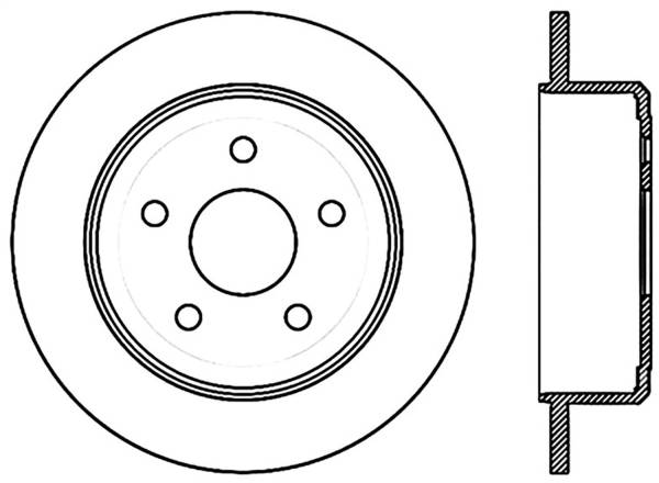 Stoptech - StopTech 12 Jeep Wrangler Rubicon Drilled Left Rear Rotor - 128.67067L