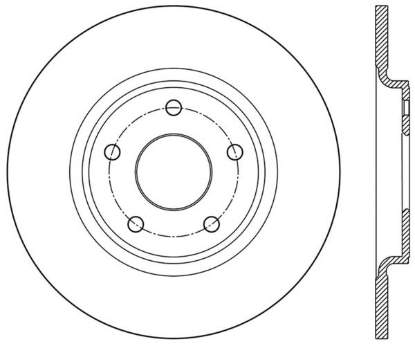 StopTech - StopTech Sport Cross Drilled Brake Rotor; Rear Left