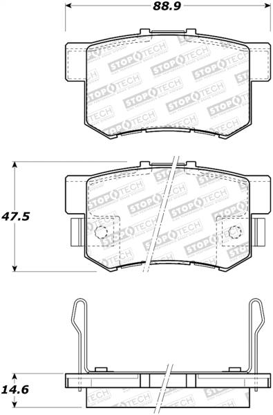 StopTech - StopTech Street Brake Pads with Shims and Hardware 308.05361