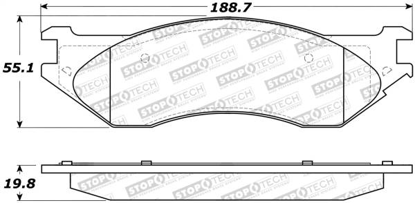 StopTech - StopTech Street Brake Pads with Shims and Hardware 308.07022