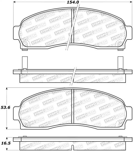 StopTech - StopTech Street Brake Pads with Shims and Hardware 308.08331