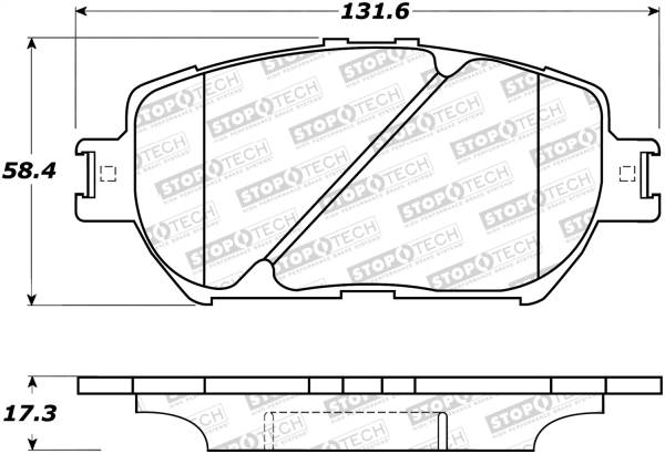 StopTech - StopTech Street Brake Pads with Shims and Hardware 308.09081