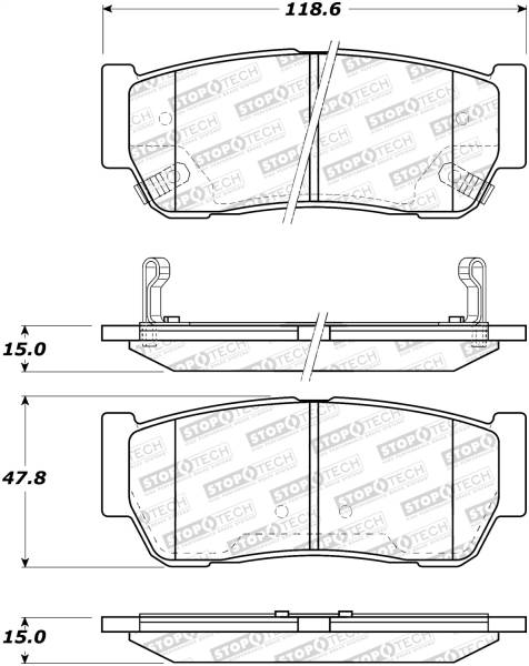 StopTech - StopTech Street Brake Pads with Shims and Hardware 308.09541