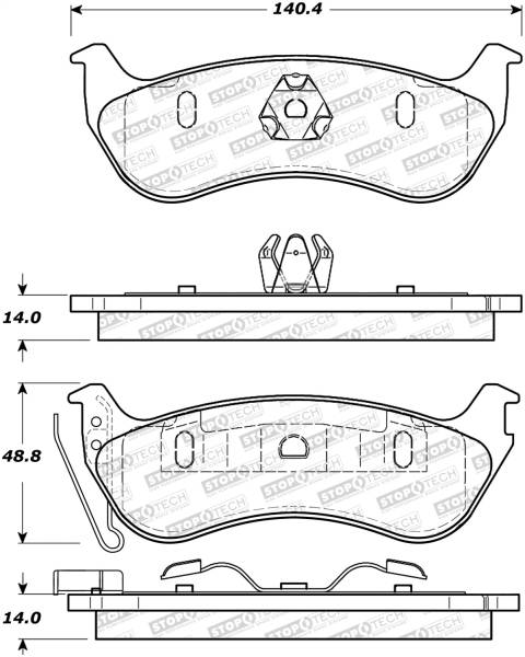 StopTech - StopTech Street Brake Pads with Shims and Hardware 308.09641