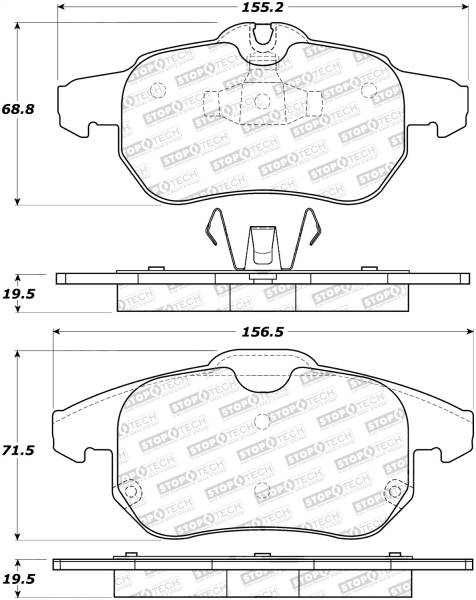 StopTech - StopTech Street Brake Pads with Shims and Hardware 308.09722