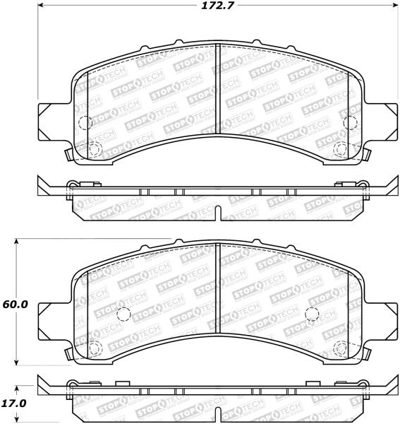 StopTech - StopTech Street Brake Pads with Shims and Hardware 308.09741