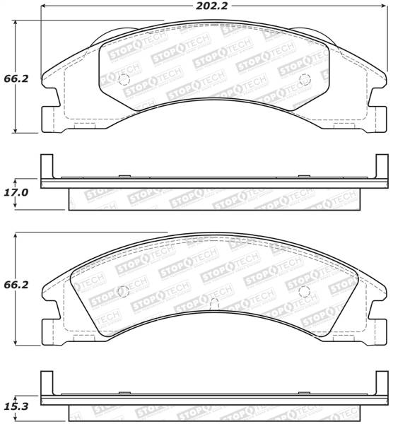 StopTech - StopTech Street Brake Pads with Shims and Hardware 308.13291