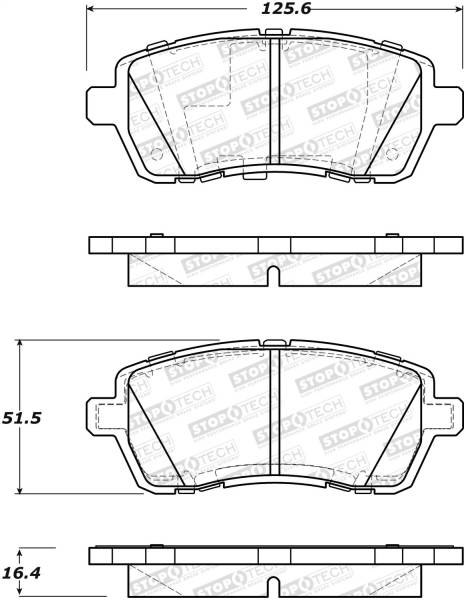 StopTech - StopTech Street Brake Pads with Shims and Hardware 308.14541