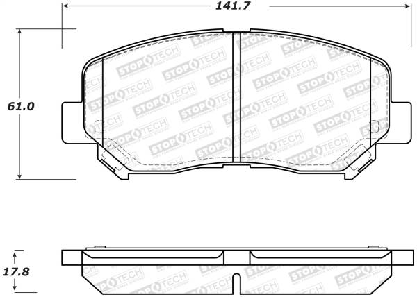 StopTech - StopTech Street Brake Pads with Shims and Hardware 308.16403