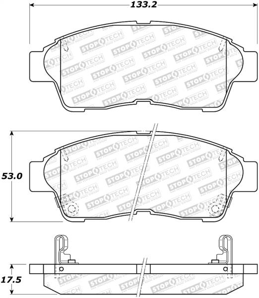 Stoptech - StopTech Sport Brake Pads with Shims and Hardware 309.05621