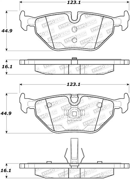 StopTech - StopTech Sport Brake Pads with Shims 309.06922