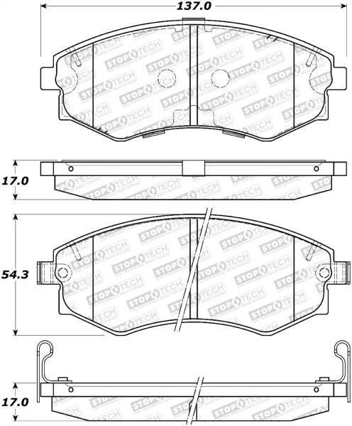 Stoptech - StopTech Sport Brake Pads with Shims and Hardware 309.07002