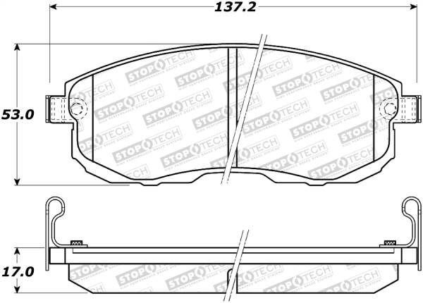 StopTech - StopTech Sport Brake Pads with Shims 309.08153