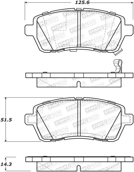 Stoptech - StopTech Sport Brake Pads with Shims and Hardware 309.14541