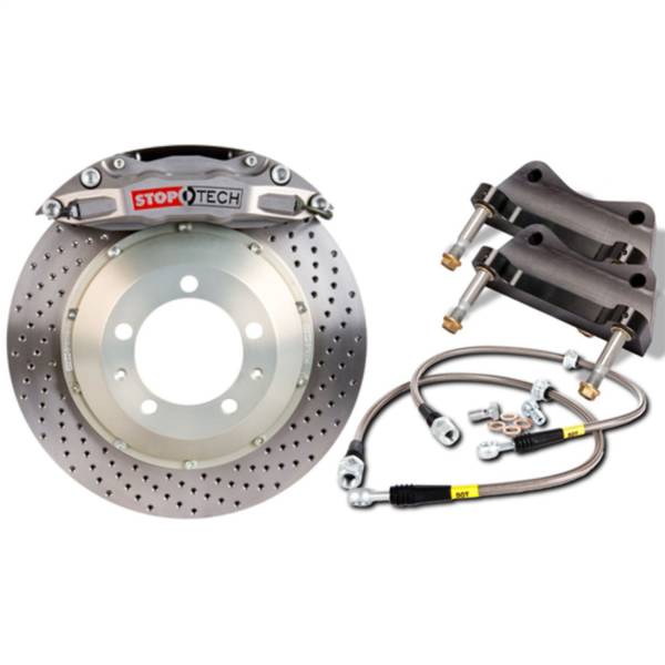 StopTech - StopTech Trophy Sport Big Brake Kit Silver Caliper Drilled 2 Pc. Rotor Rear 83.842.002G.R2