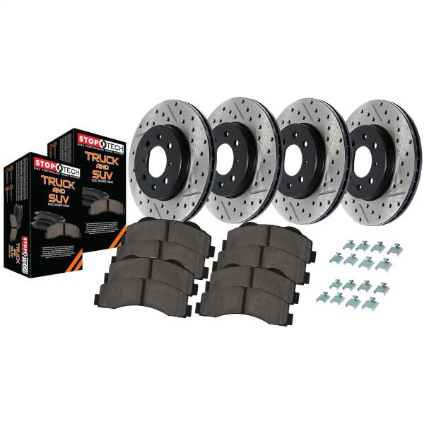 Stoptech - StopTech Truck Axle Pack Slotted/Drilled 4 Wheel Brake Kit 968.42022