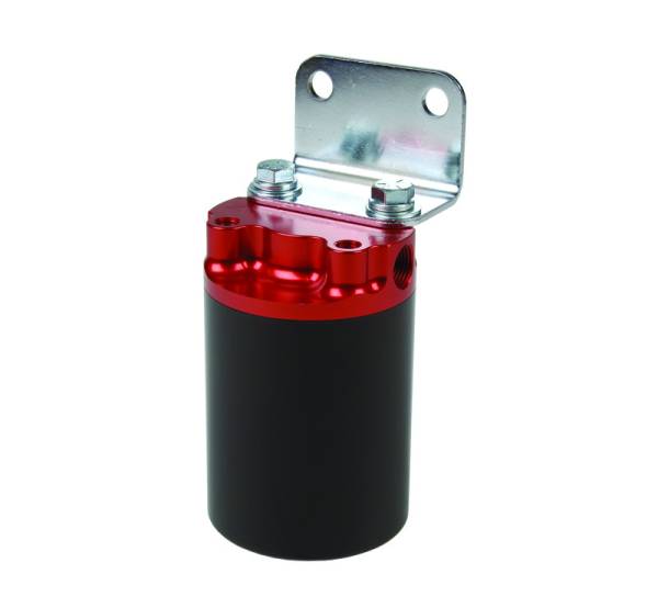 Aeromotive - Aeromotive SS Series Billet Canister Style Fuel Filter Anodized Black/Red - 10 Micron Fabric Element