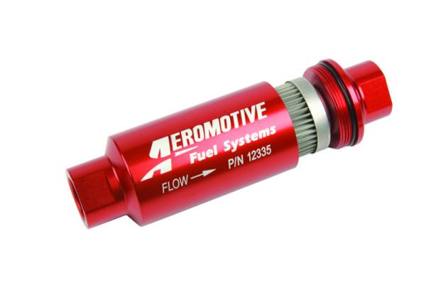 Aeromotive - Aeromotive In-Line Filter - AN-10 size - 40 Micron SS Element - Red Anodize Finish